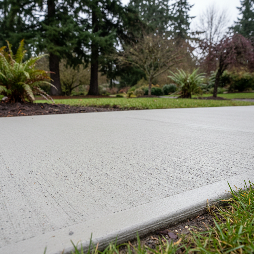 Completed concrete sidewalks work at a residential property in Lynnwood, WA