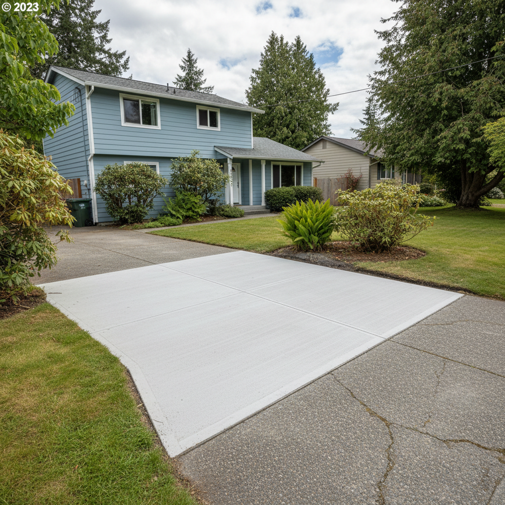 Completed concrete repair work at a residential property in Bothell, WA