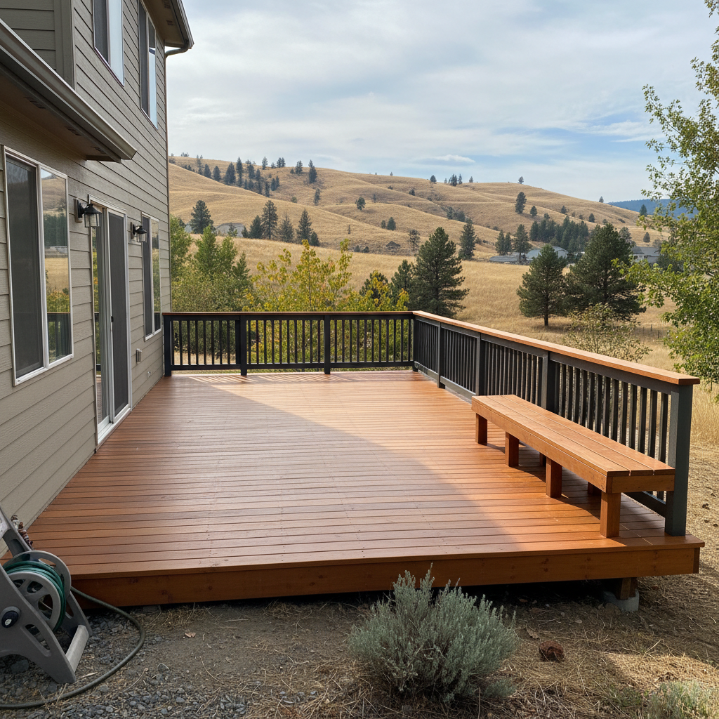 Completed deck painting & staining work at a residential property in Richland, WA