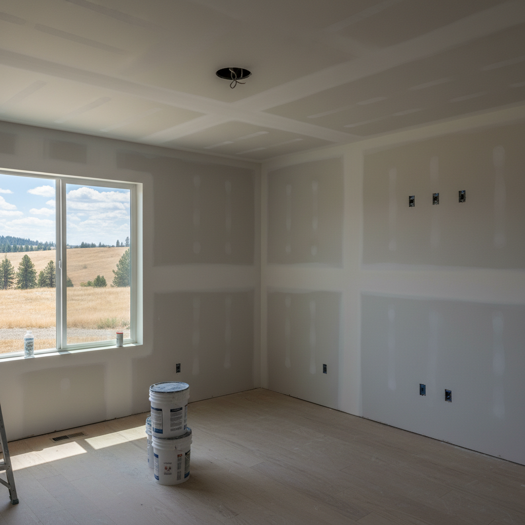 Completed drywall hanging work at a residential property in Yakima, WA