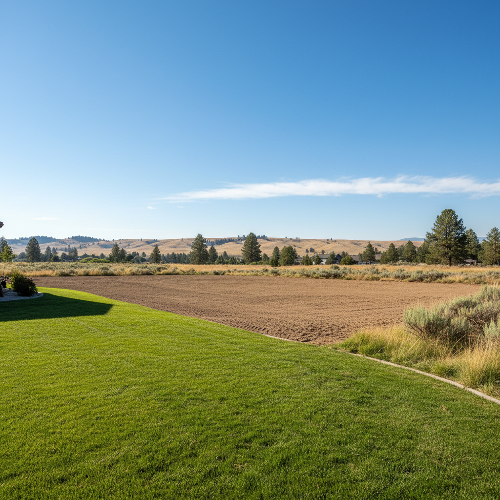 Completed land clearing work at a residential property in Moses Lake, WA