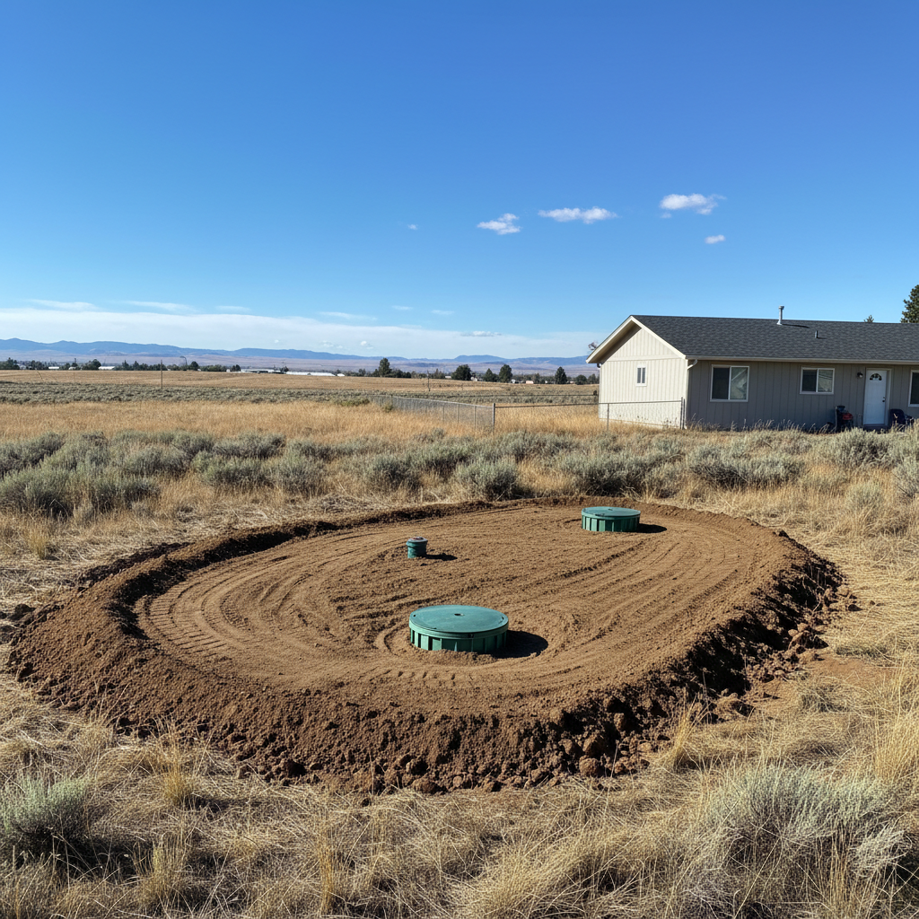 Completed septic excavation work at a residential property in Moses Lake, WA