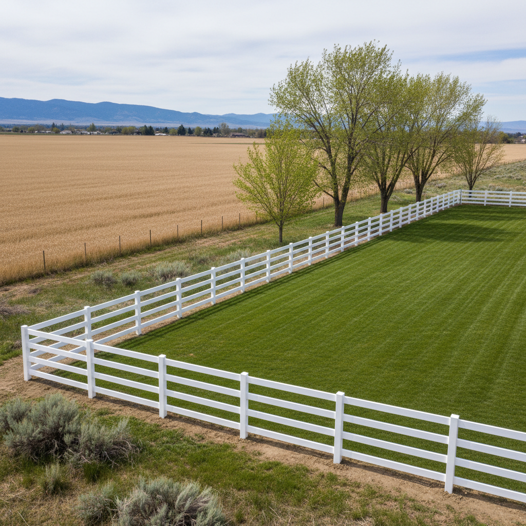 Completed farm fencing work at a residential property in Othello, WA