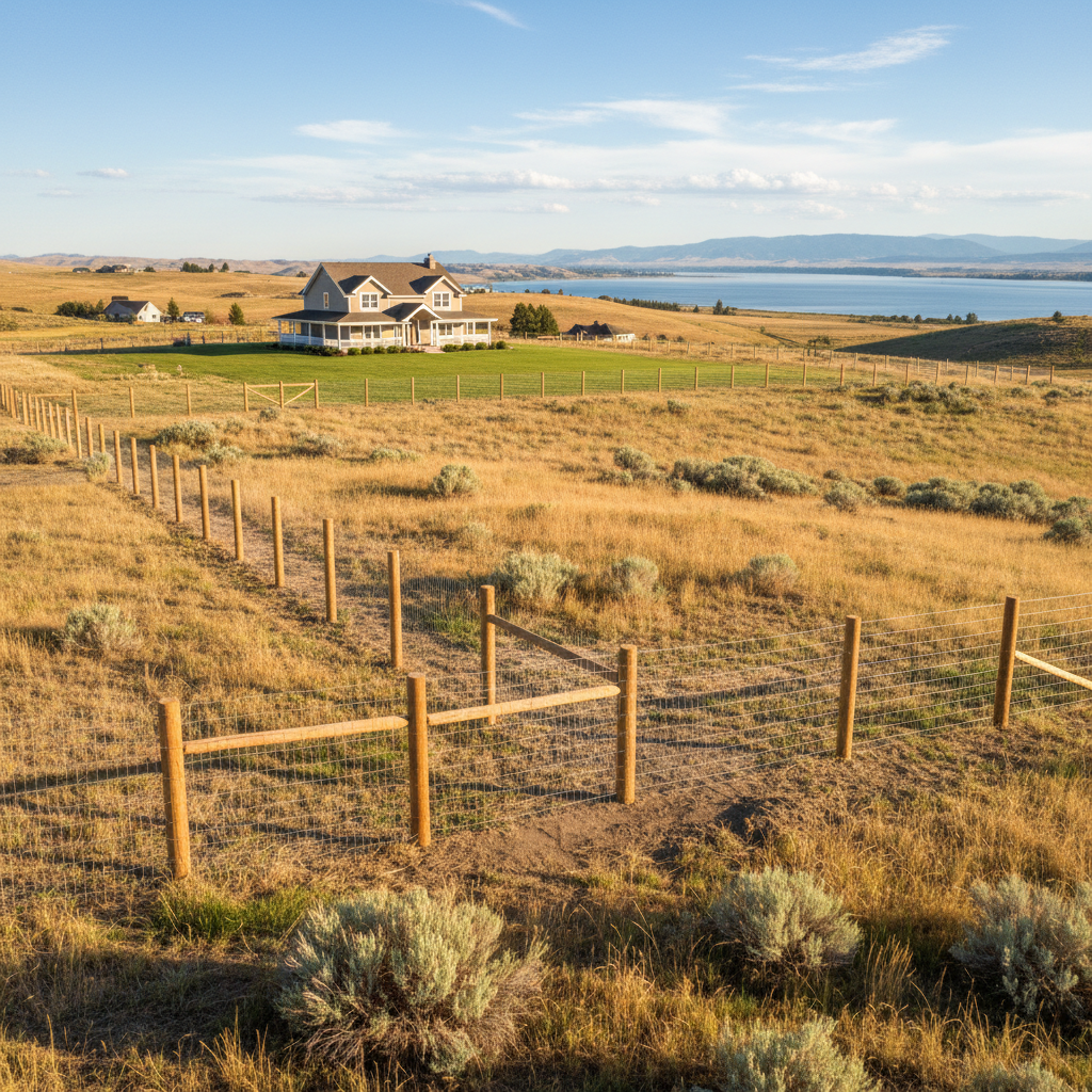 Completed farm fencing work at a residential property in Moses Lake, WA