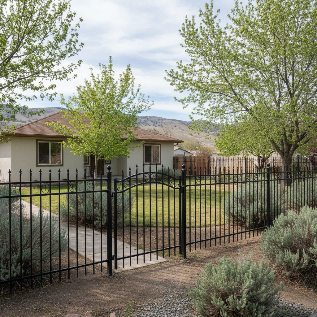 Completed ornamental iron fencing work at a residential property in Othello, WA