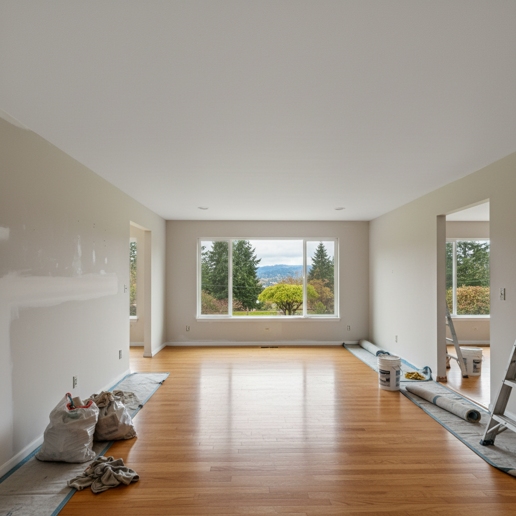 Completed wallpaper removal work at a residential property in Tacoma, WA