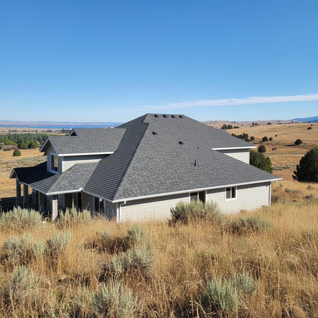 Completed roof installation work at a residential property in Moses Lake, WA