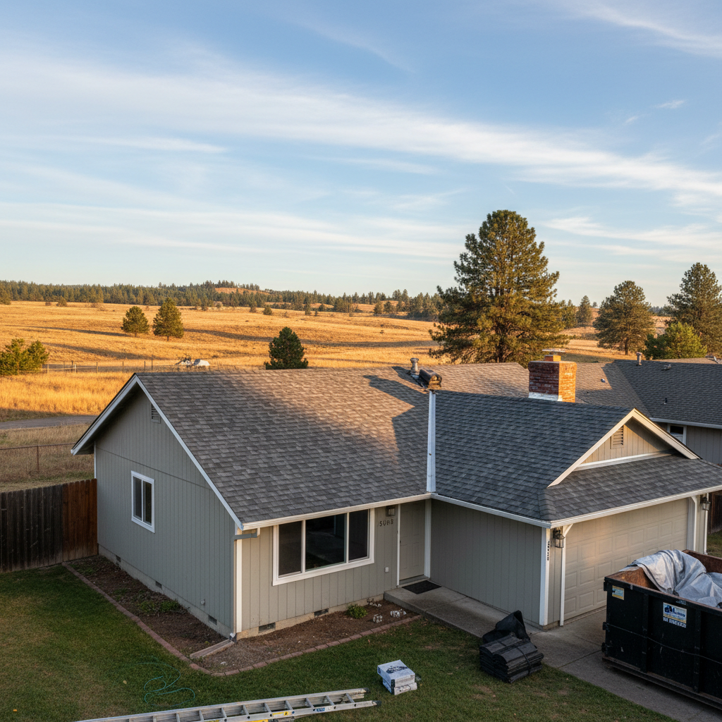Completed storm damage repair work at a residential property in Richland, WA