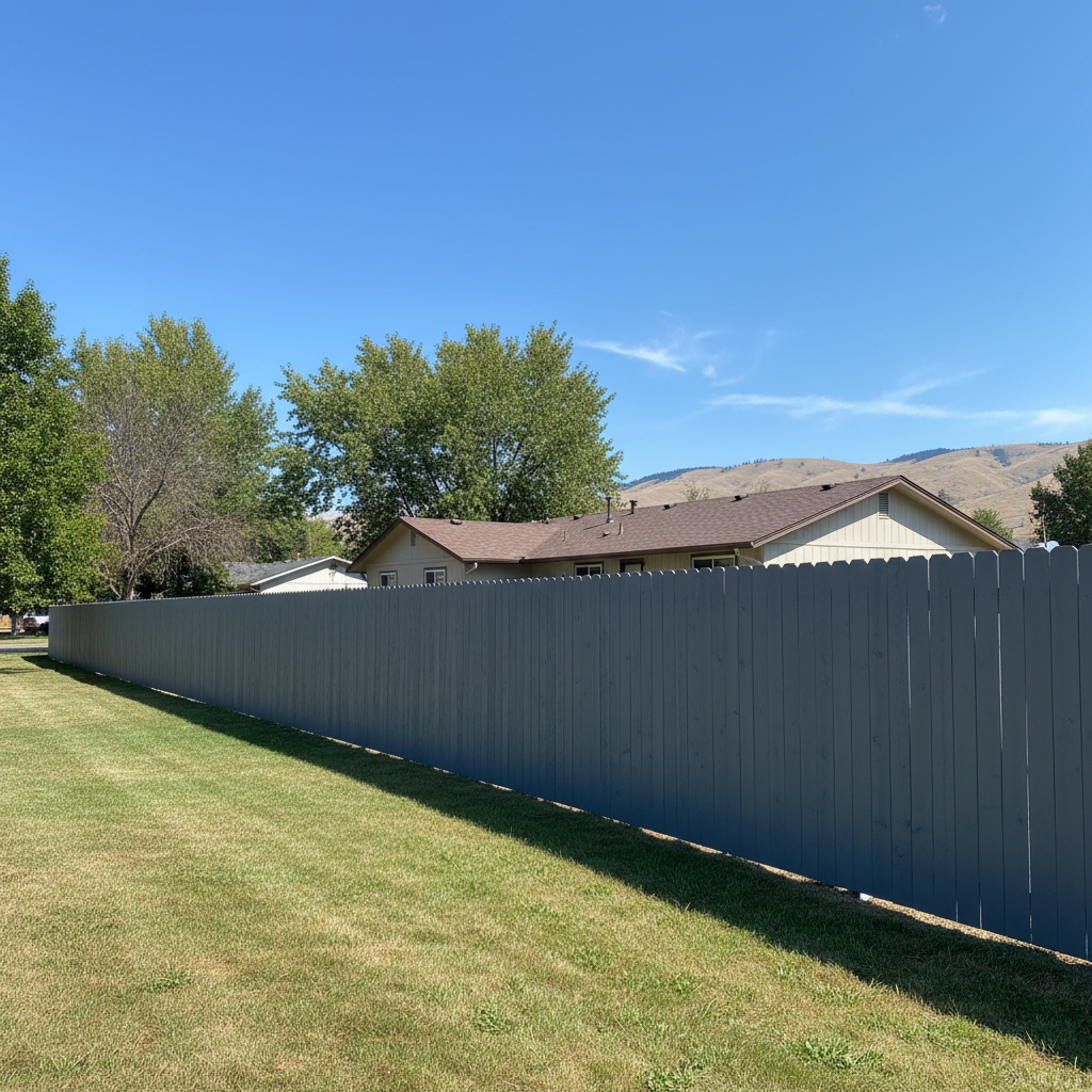 Completed fence painting work at a residential property in Richland, WA