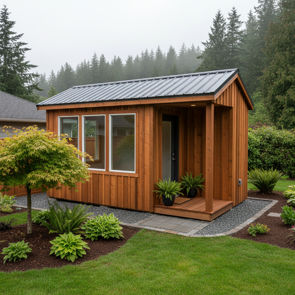 Completed office sheds work at a residential property in Renton, WA