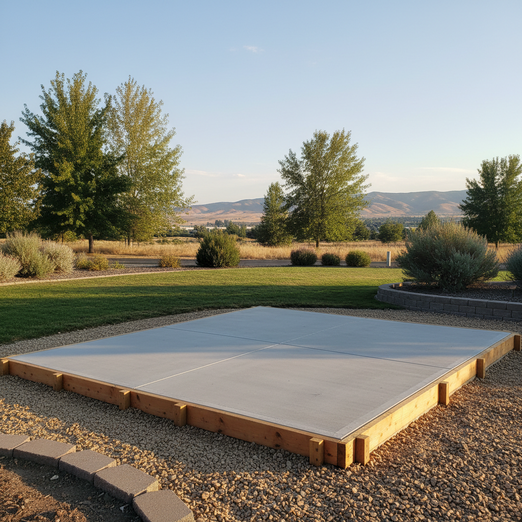 Completed shed foundation work work at a residential property in Kennewick, WA