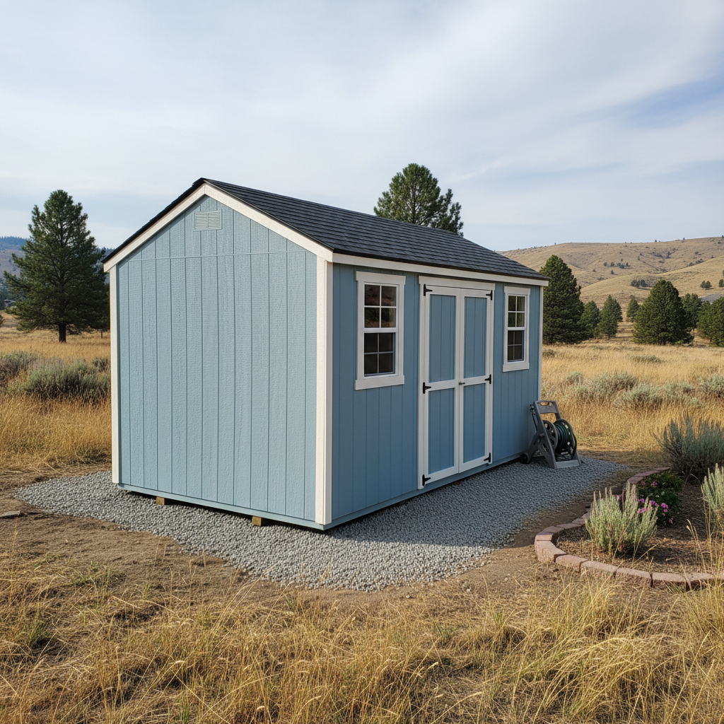 Completed storage sheds work at a residential property in Moses Lake, WA