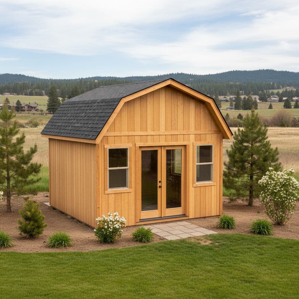 Completed office sheds work at a residential property in Cheney, WA