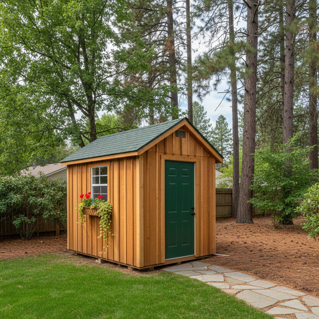 Completed garden sheds work at a residential property in Spokane, WA