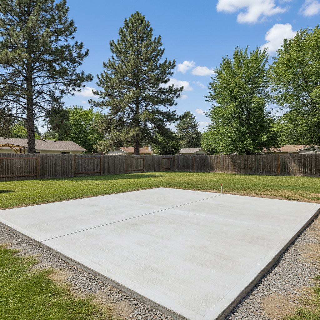 Completed shed foundation work work at a residential property in Spokane, WA
