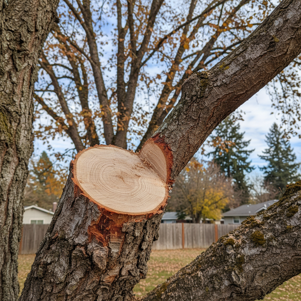Completed tree pruning work at a residential property in Pasco, WA