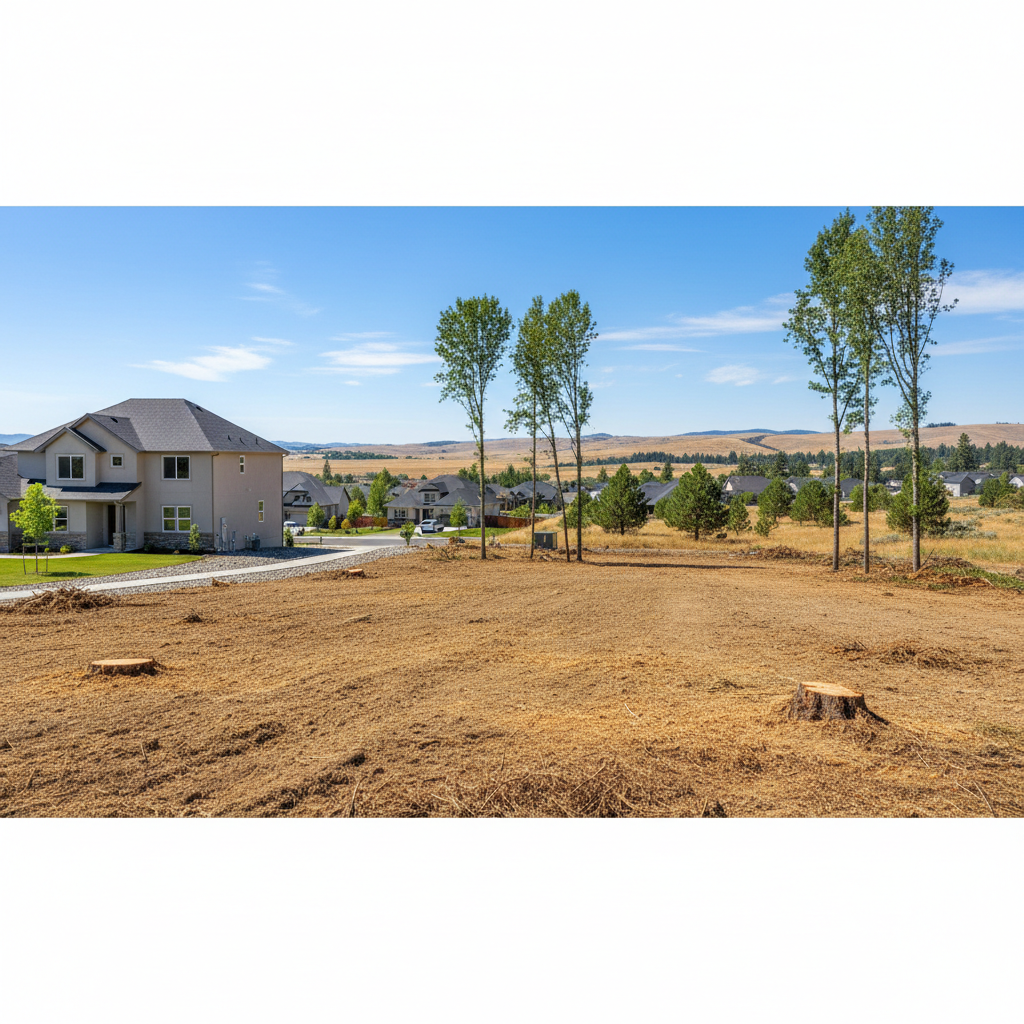 Completed land clearing work at a residential property in Richland, WA