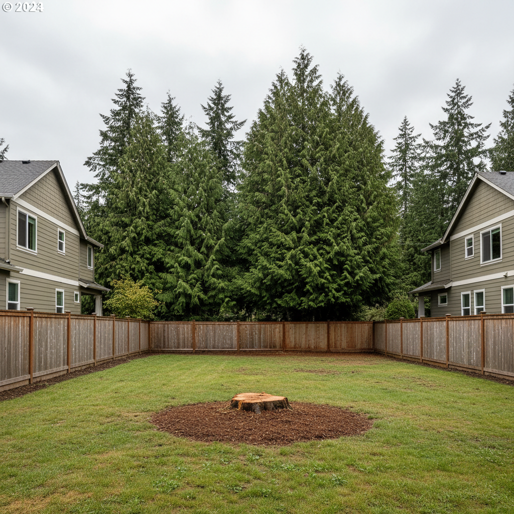 Completed emergency tree removal work at a residential property in Tacoma, WA