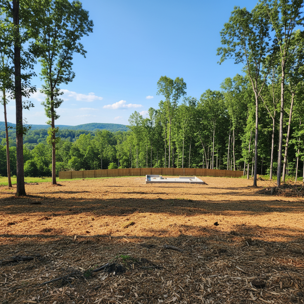 Completed lot clearing work at a residential property in Morgantown, WV
