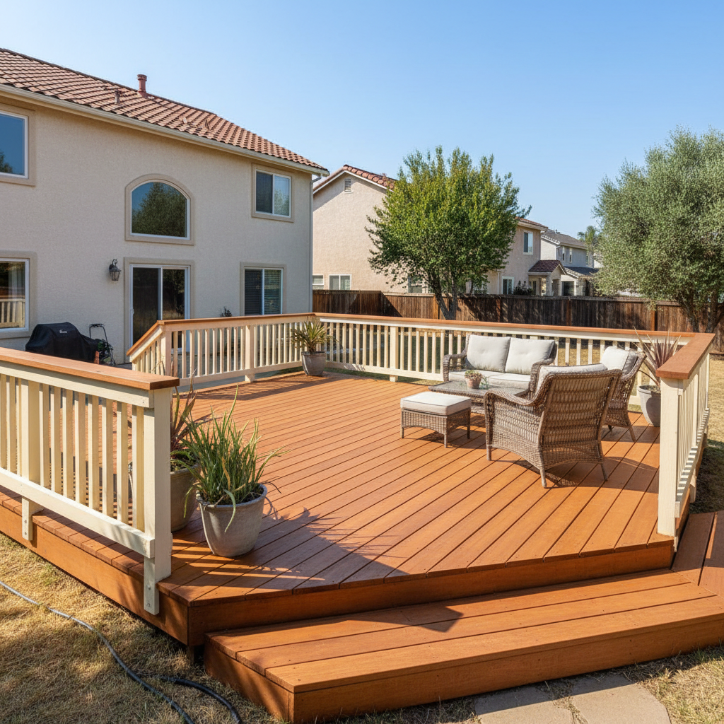 Completed deck painting & staining work at a residential property in Modesto, CA