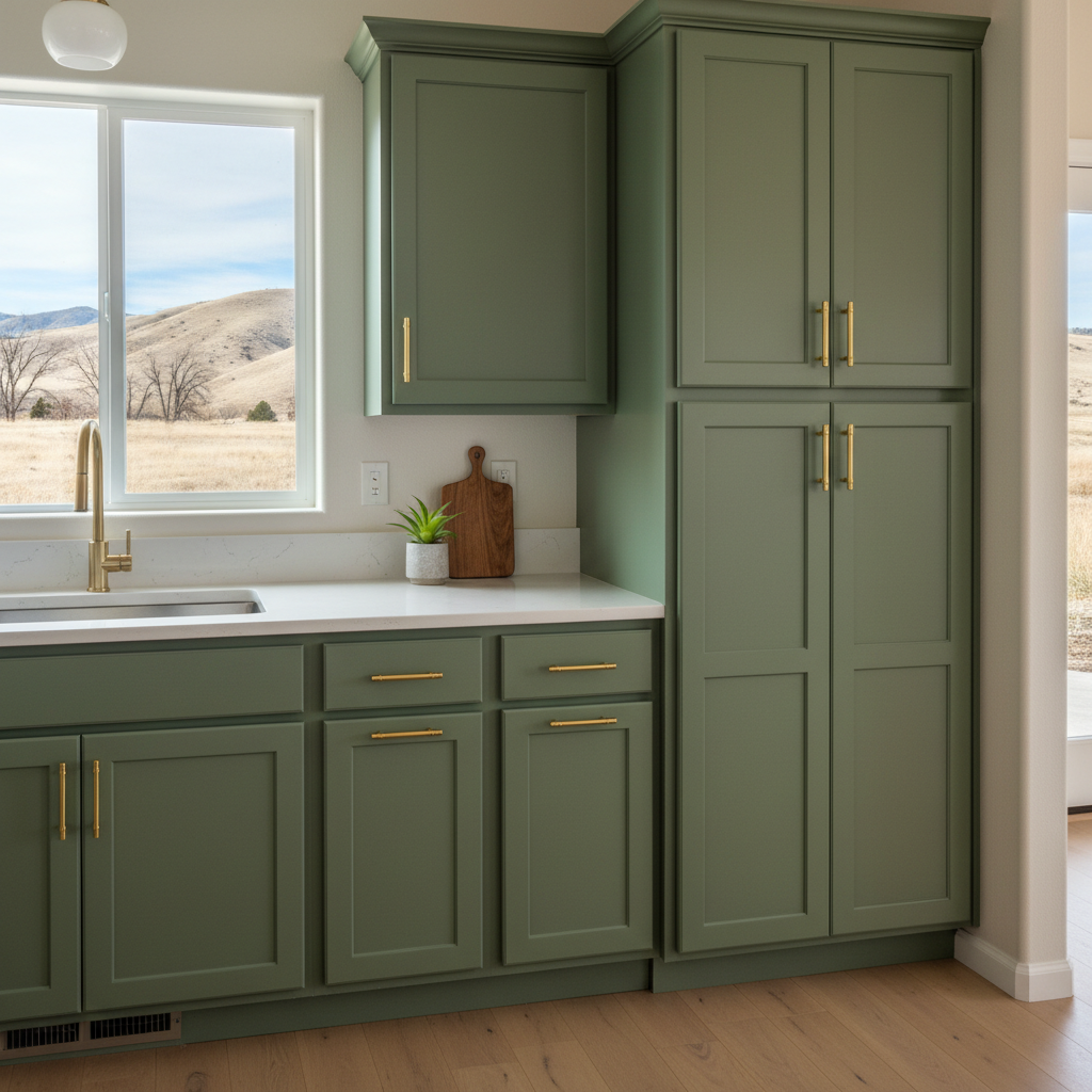Completed cabinet painting work at a residential property in Yakima, WA