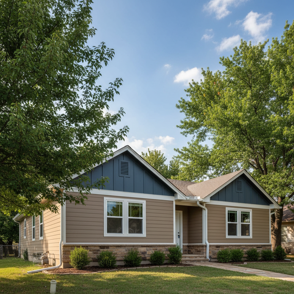 Completed siding installation work at a residential property in Guymon, OK