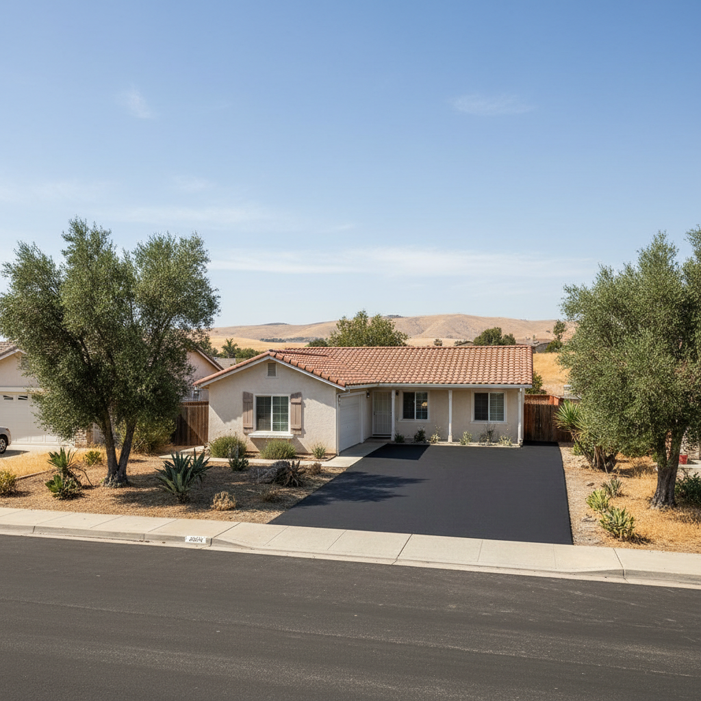Completed residential asphalt work at a residential property in Tracy, CA