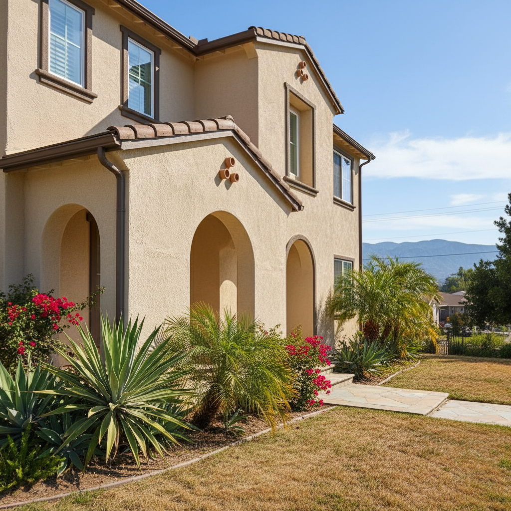 Completed commercial stucco work at a residential property in Downey, CA