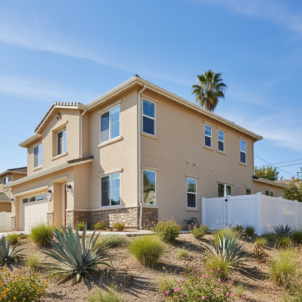 Completed commercial stucco work at a residential property in Fullerton, CA
