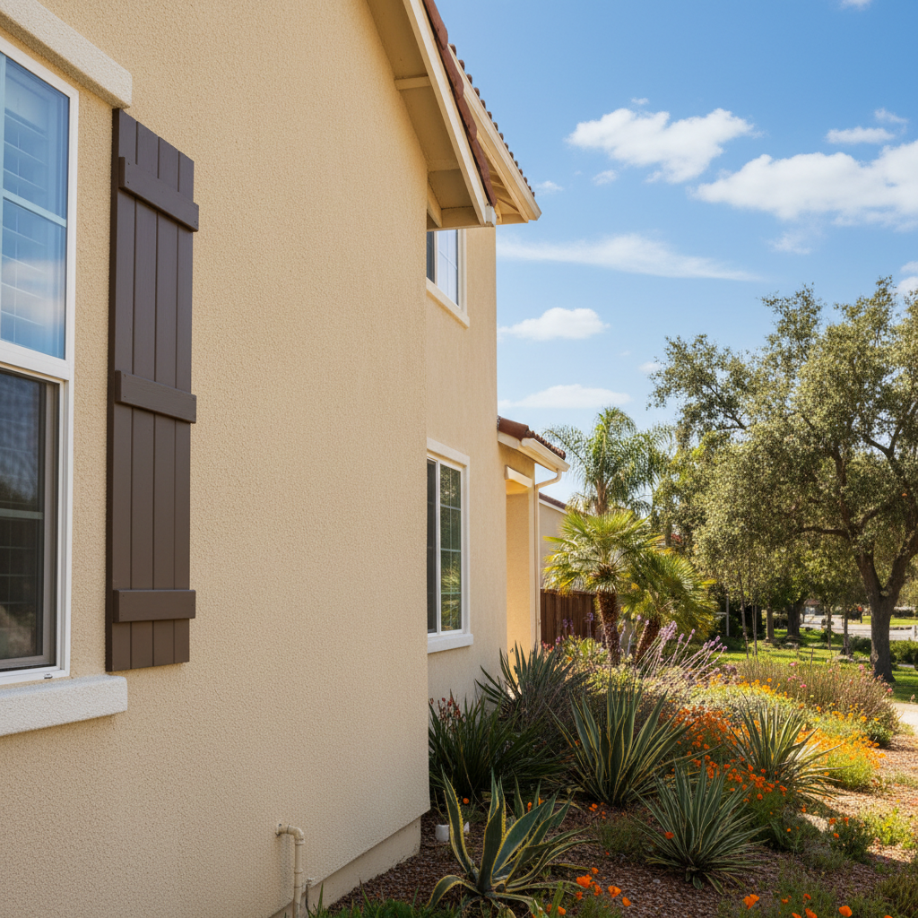 Completed eifs installation work at a residential property in Fullerton, CA