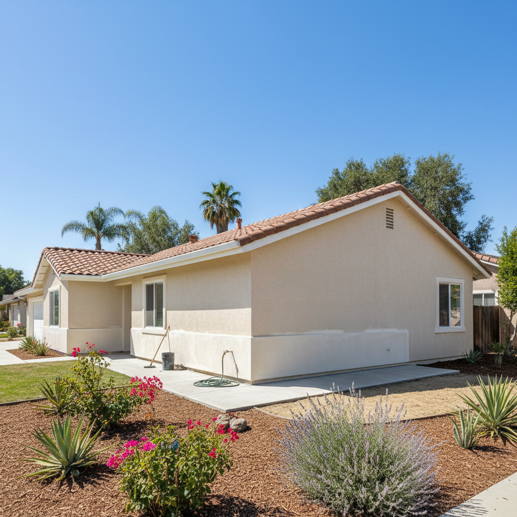Completed stucco inspection work at a residential property in Fontana, CA