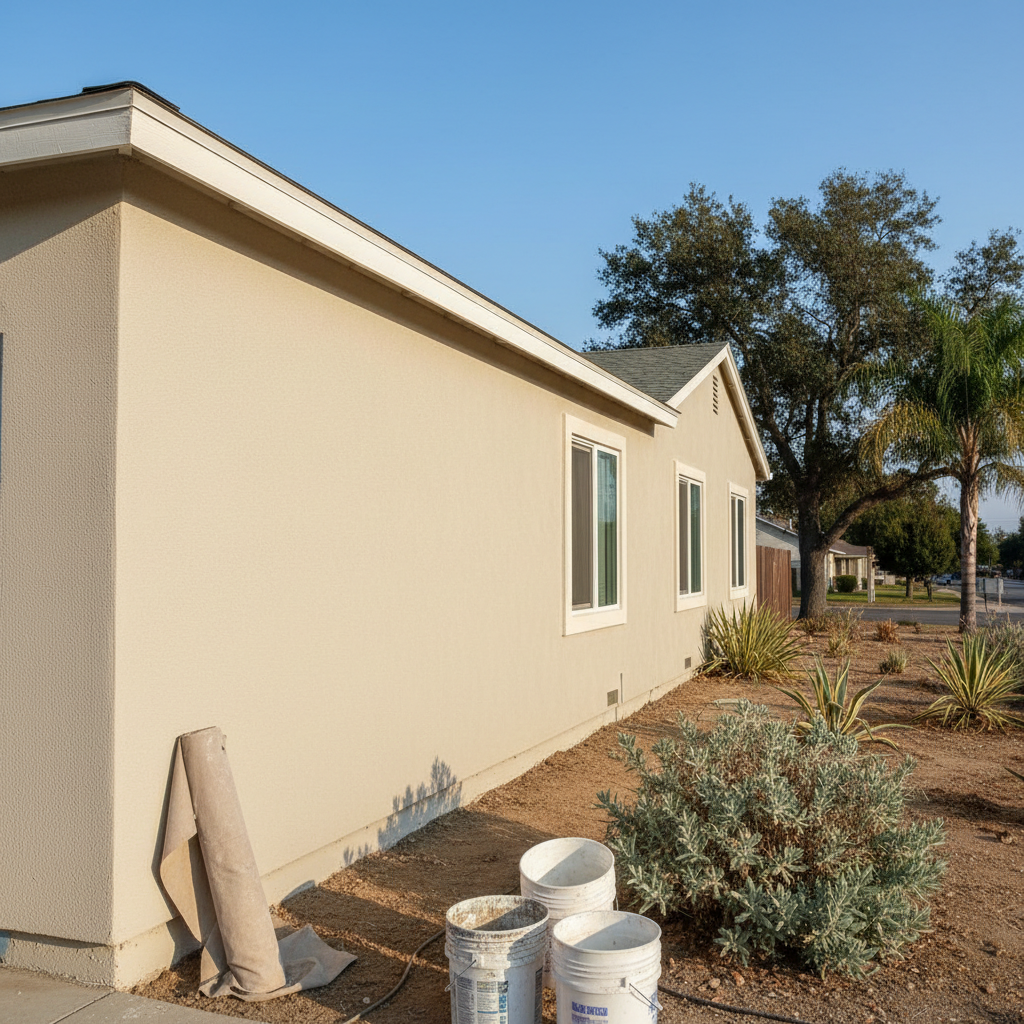 Completed stucco inspection work at a residential property in Fullerton, CA