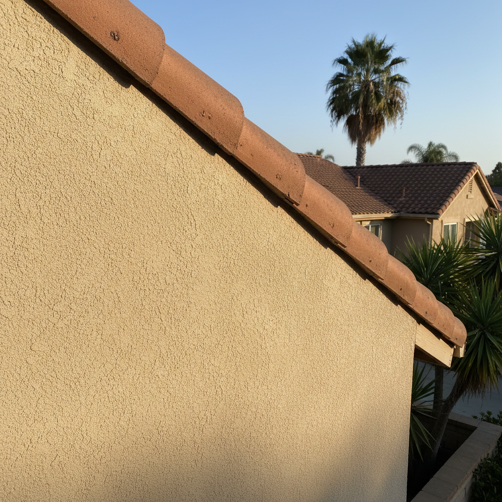 Completed stucco replacement work at a residential property in Irvine, CA