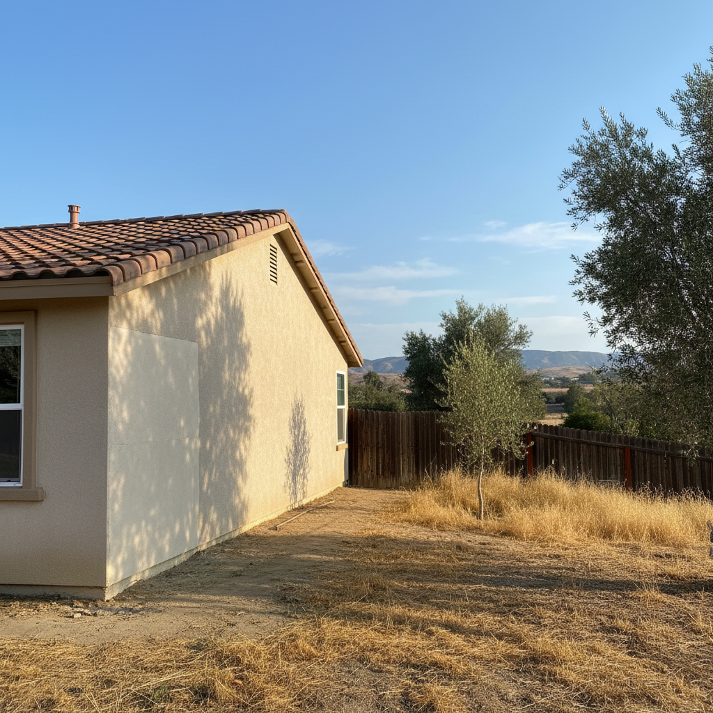 Completed stucco repair work at a residential property in Murrieta, CA