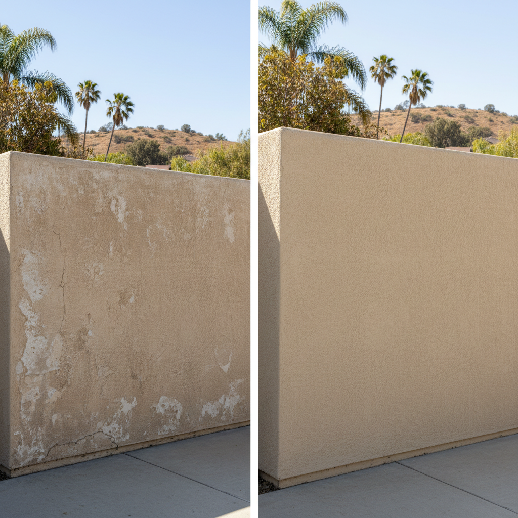 Completed stucco redashing work at a residential property in Walnut, CA