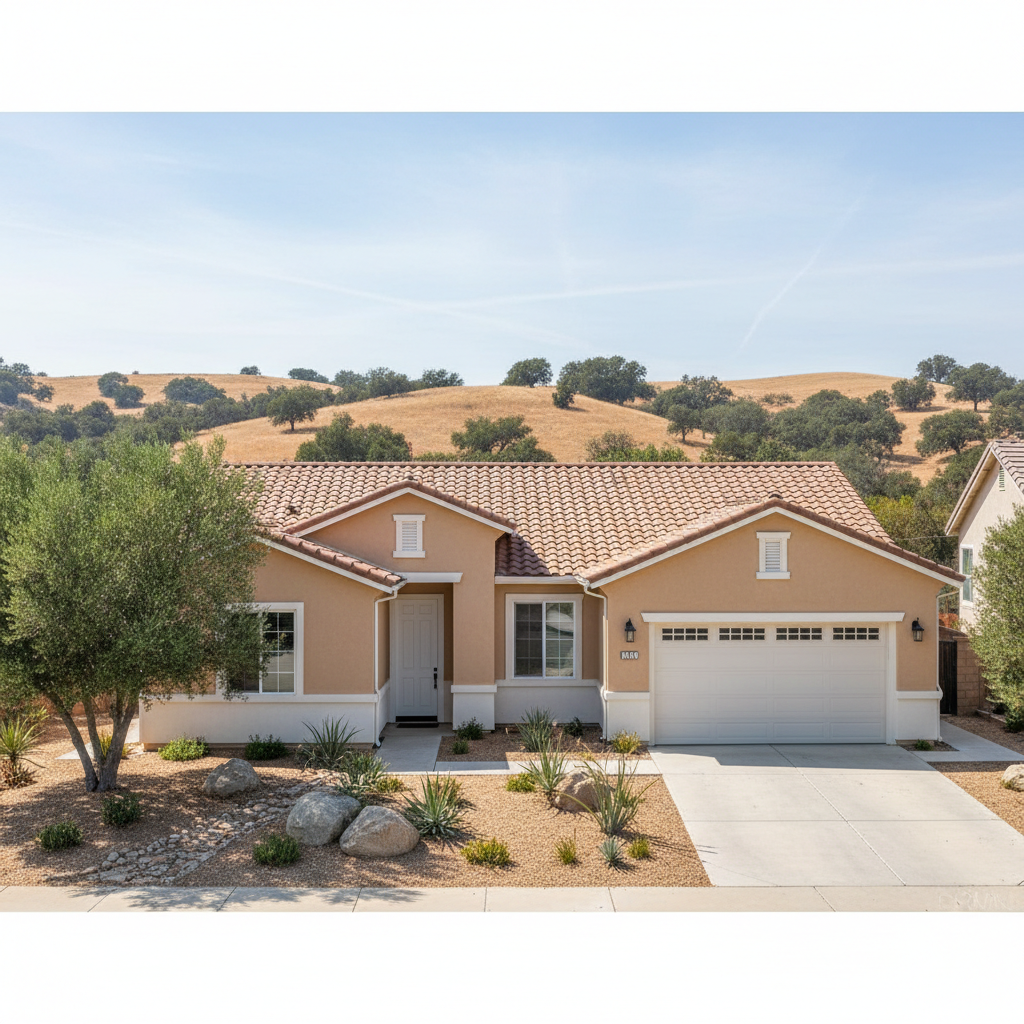 Completed stucco painting work at a residential property in Murrieta, CA