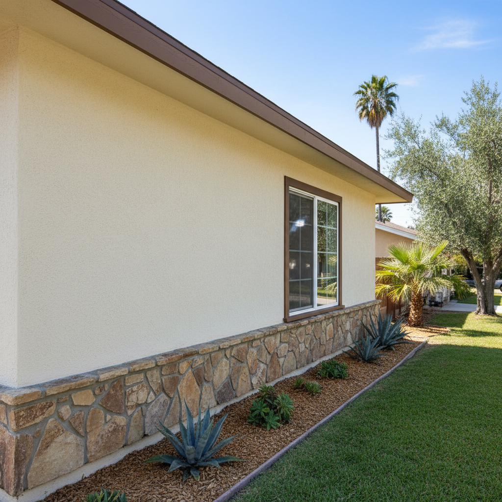 Completed residential stucco work at a residential property in Oxnard, CA