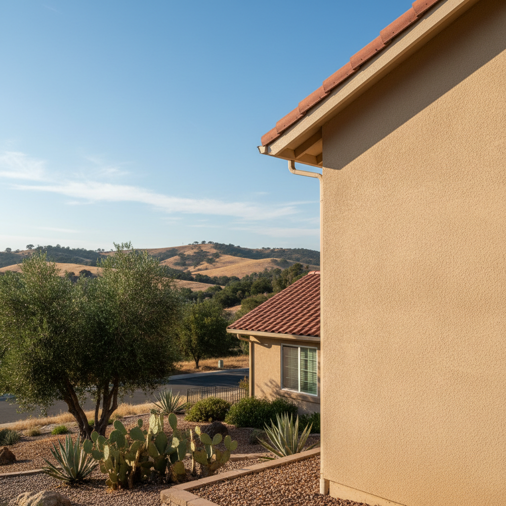 Completed commercial stucco work at a residential property in Riverside, CA