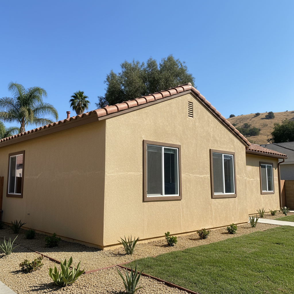 Completed eifs installation work at a residential property in Riverside, CA