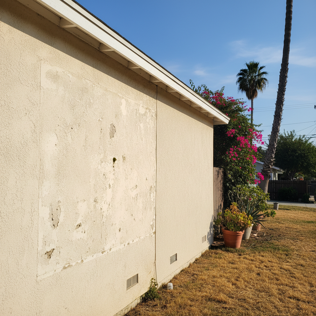 Completed stucco replacement work at a residential property in Long Beach, CA