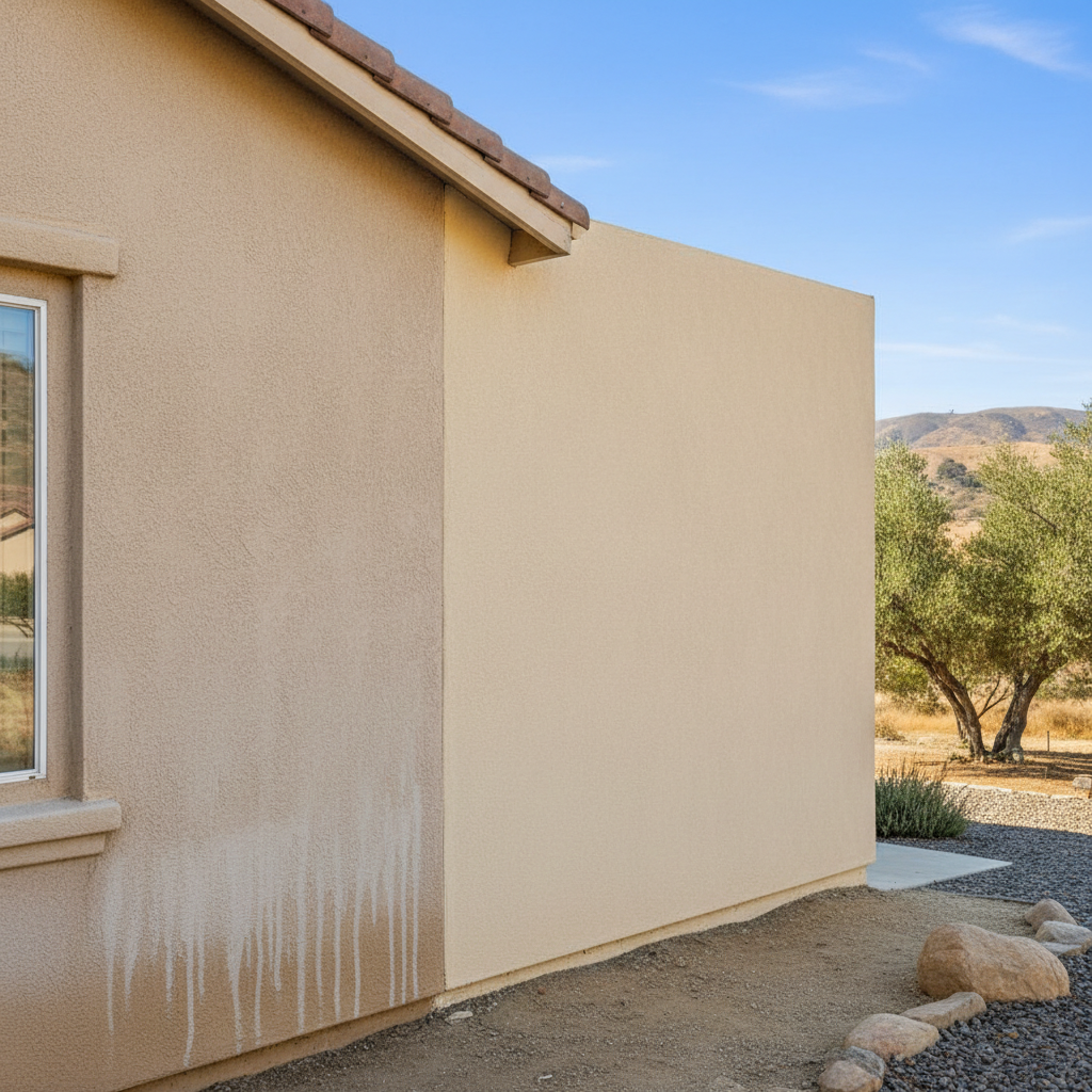 Completed stucco replacement work at a residential property in Temecula, CA