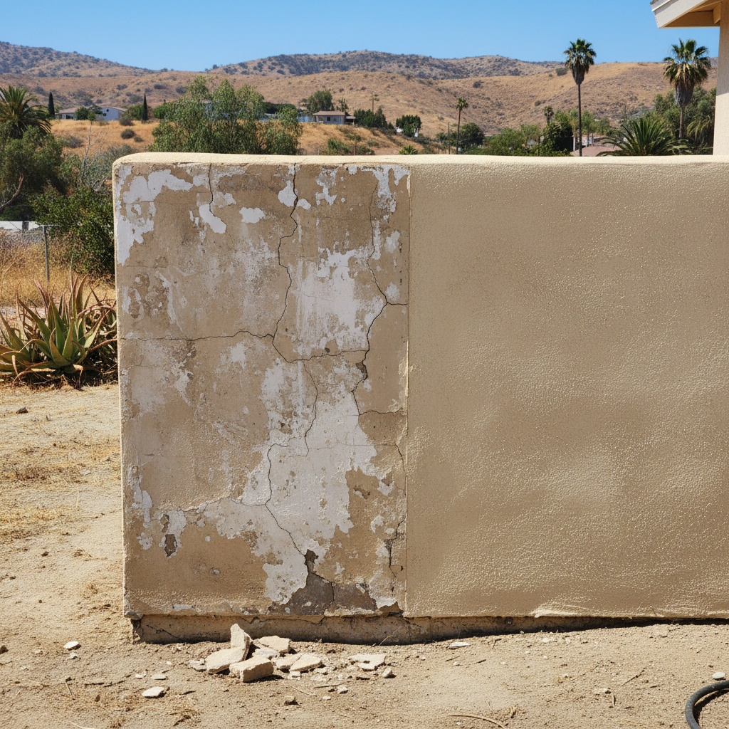 Completed stucco removal work at a residential property in El Cajon, CA