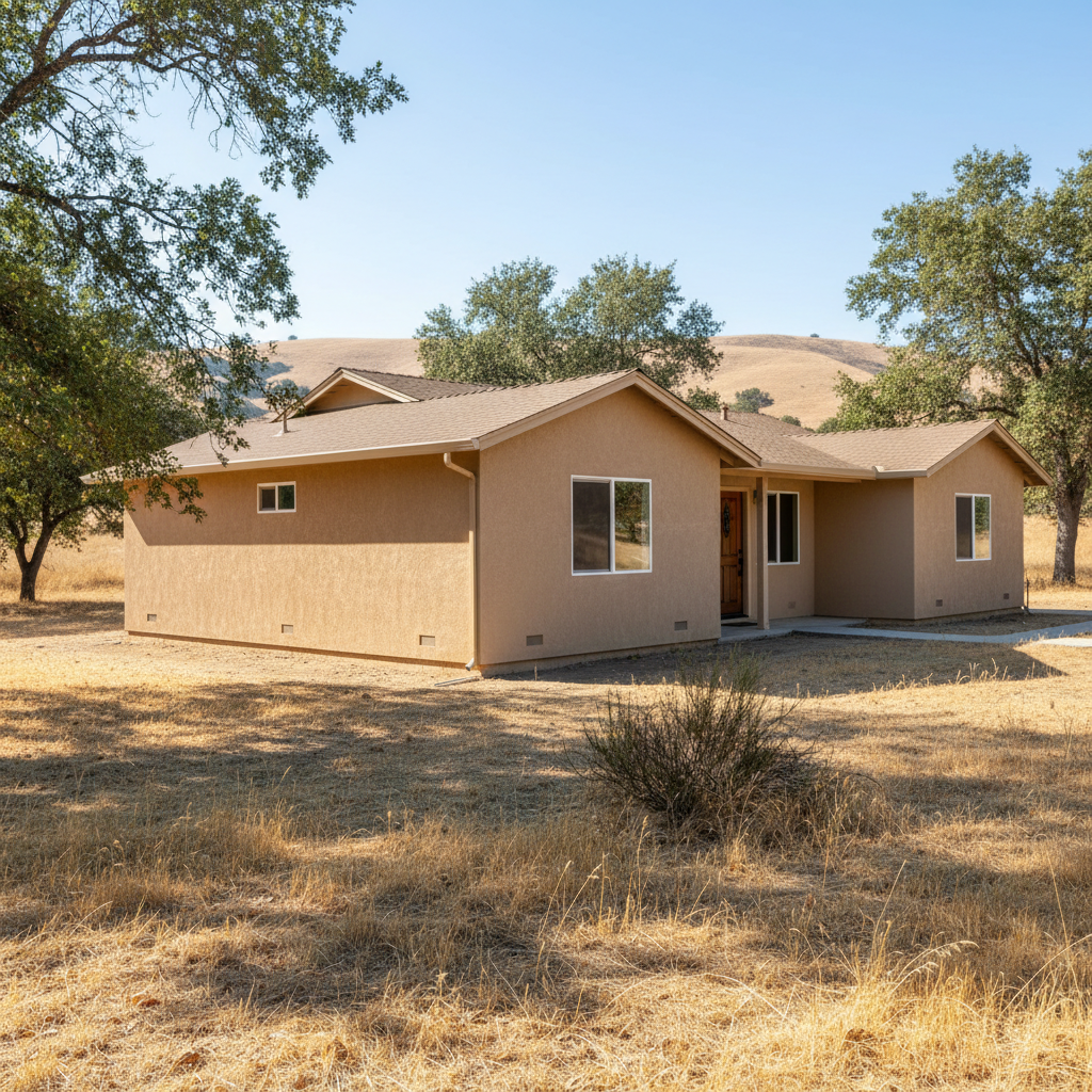 Completed stucco installation work at a residential property in Visalia, CA