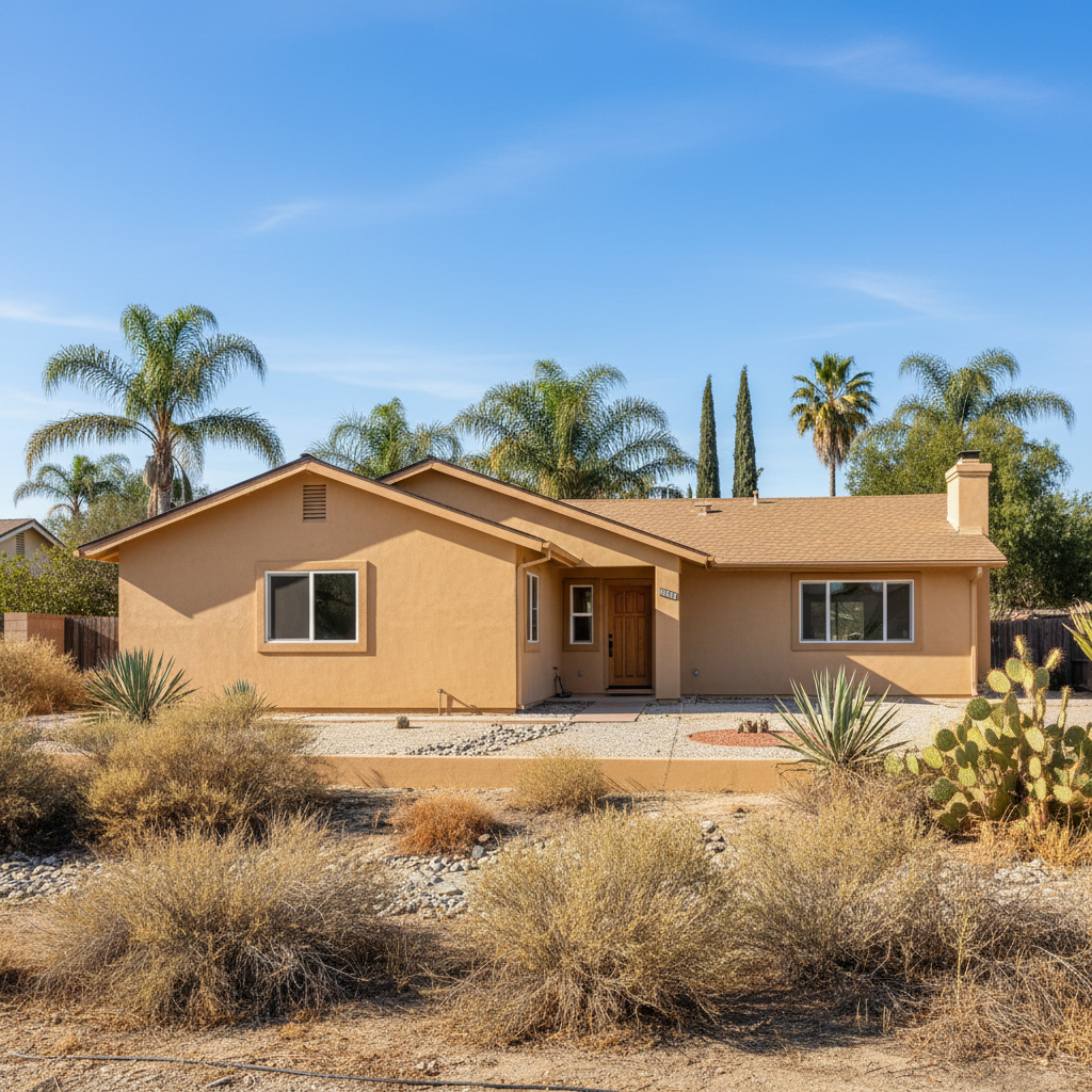 Completed stucco replacement work at a residential property in El Cajon, CA