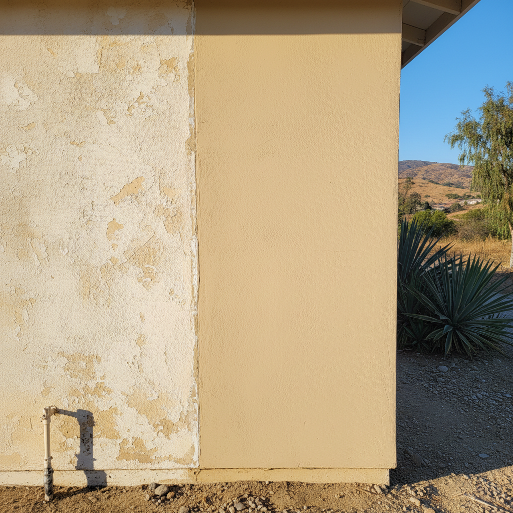 Completed stucco repair work at a residential property in El Cajon, CA