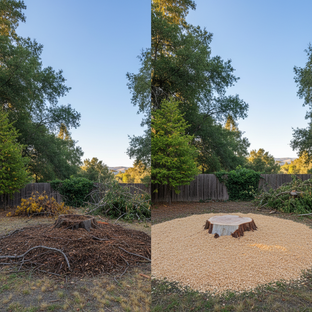 Completed emergency tree removal work at a residential property in Atherton, CA
