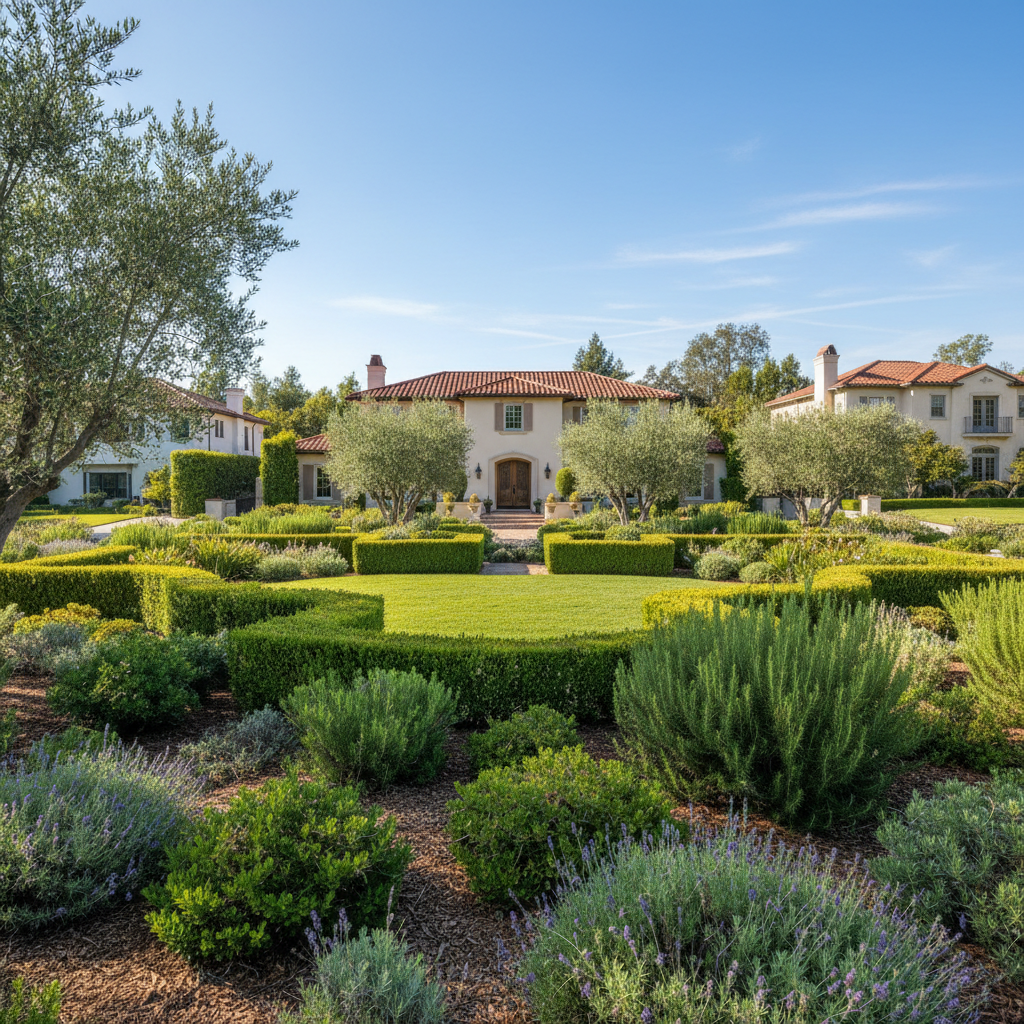 Completed shrub & bush trimming work at a residential property in Atherton, CA
