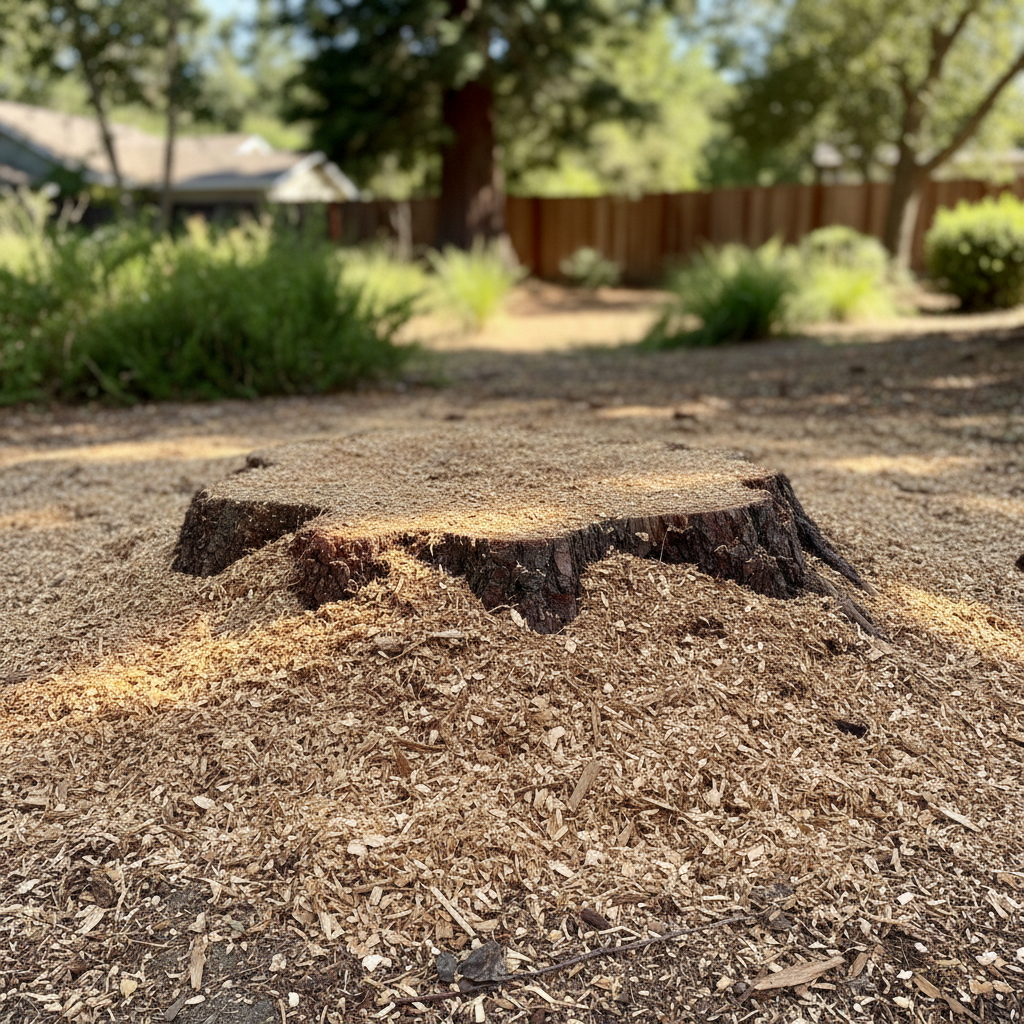 Completed stump grinding & removal work at a residential property in Atherton, CA