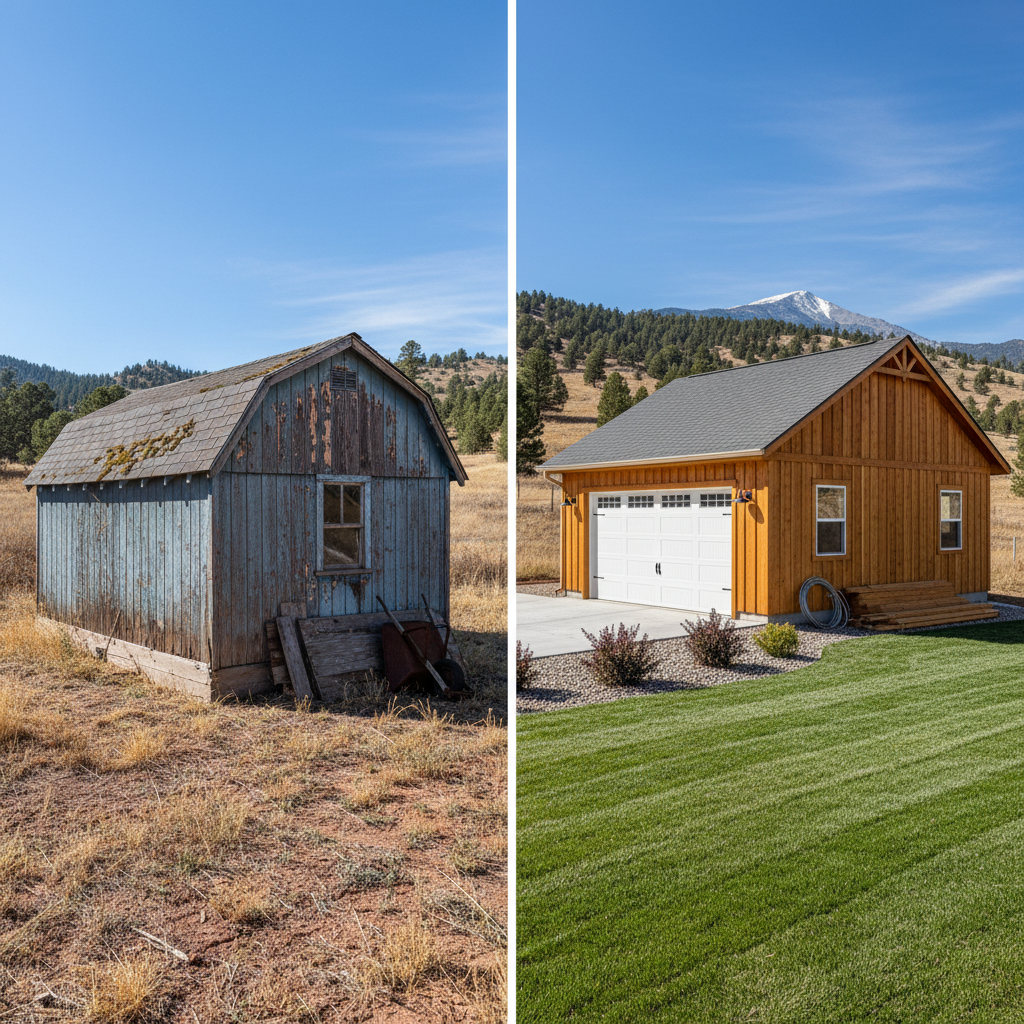 Completed garages work at a residential property in Parker, CO