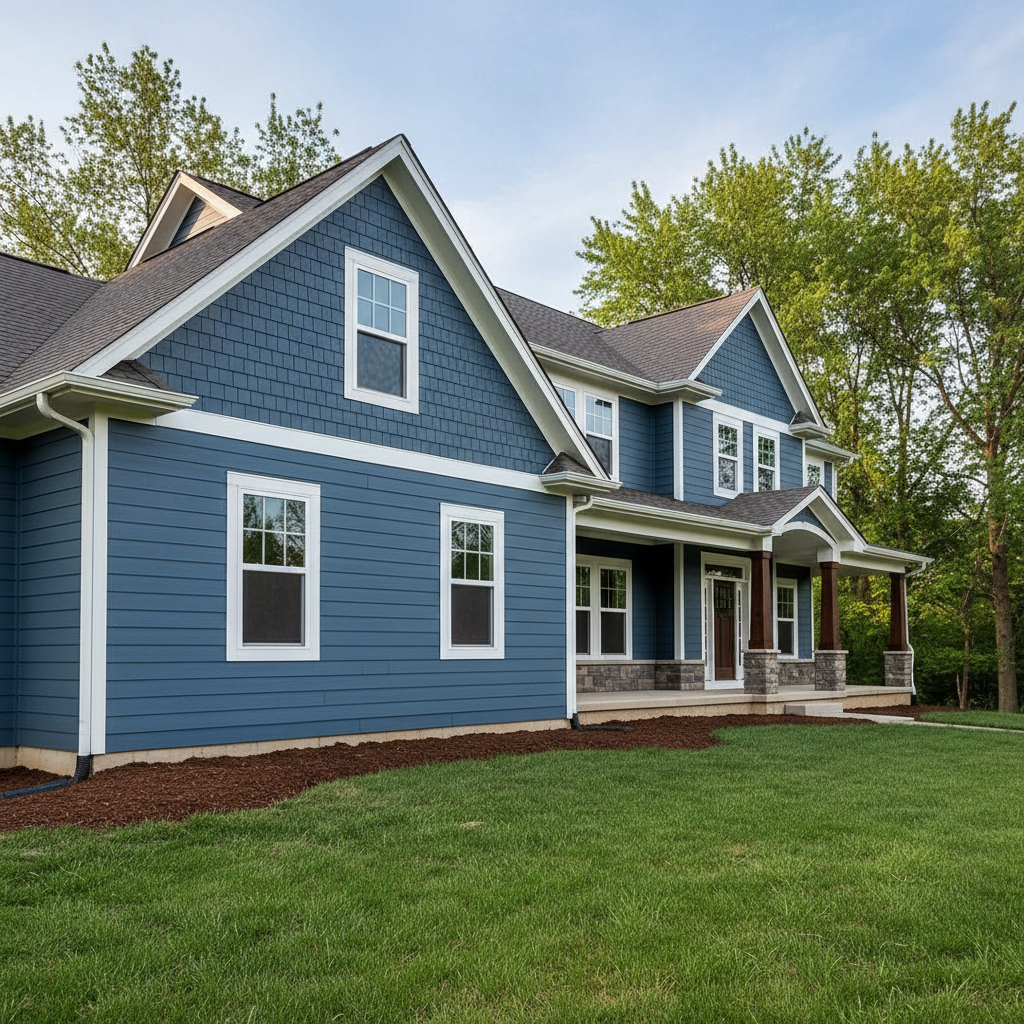 Completed james hardie siding work at a residential property in Lawrence, KS